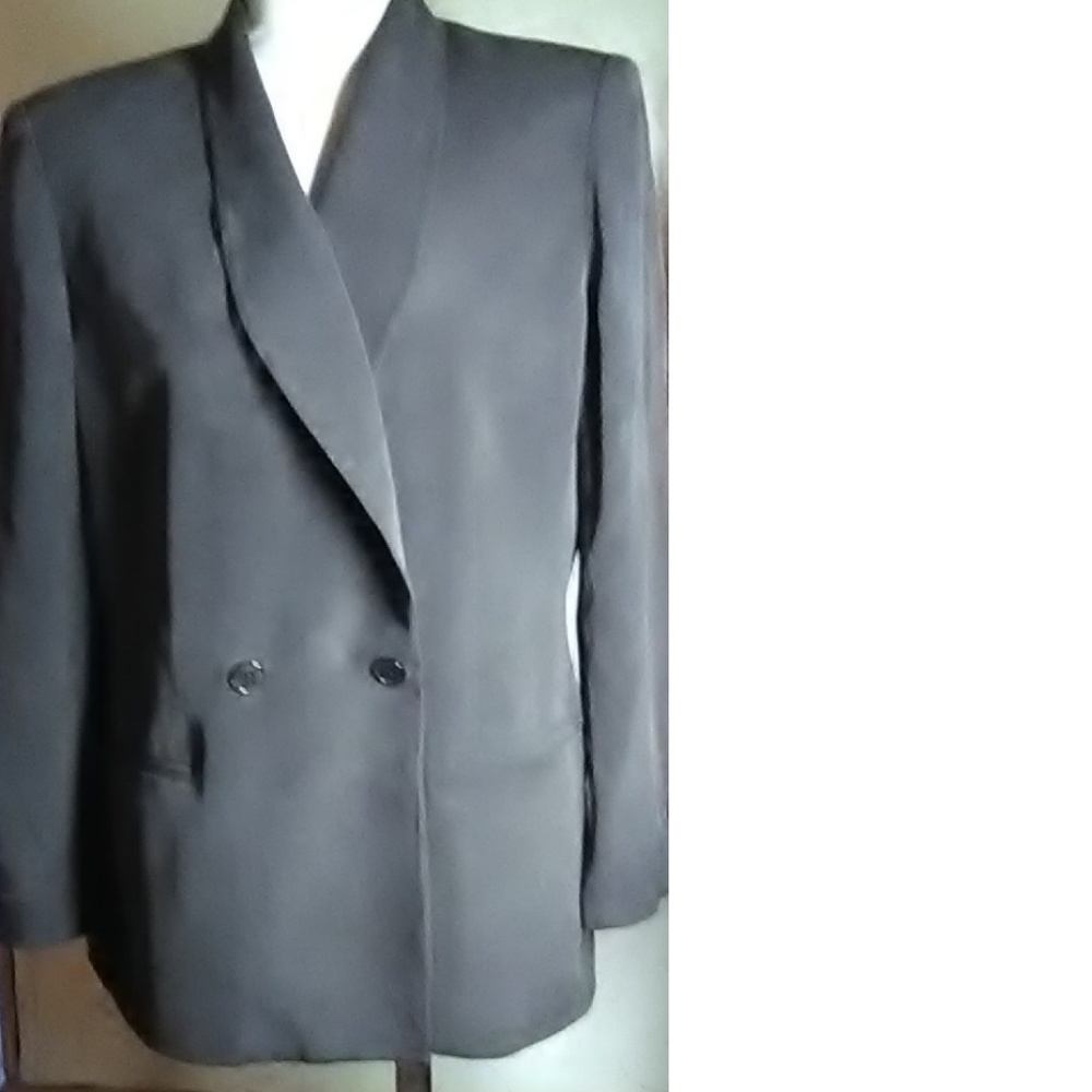 Jones New York Chocolate Silk Blazer Size 14